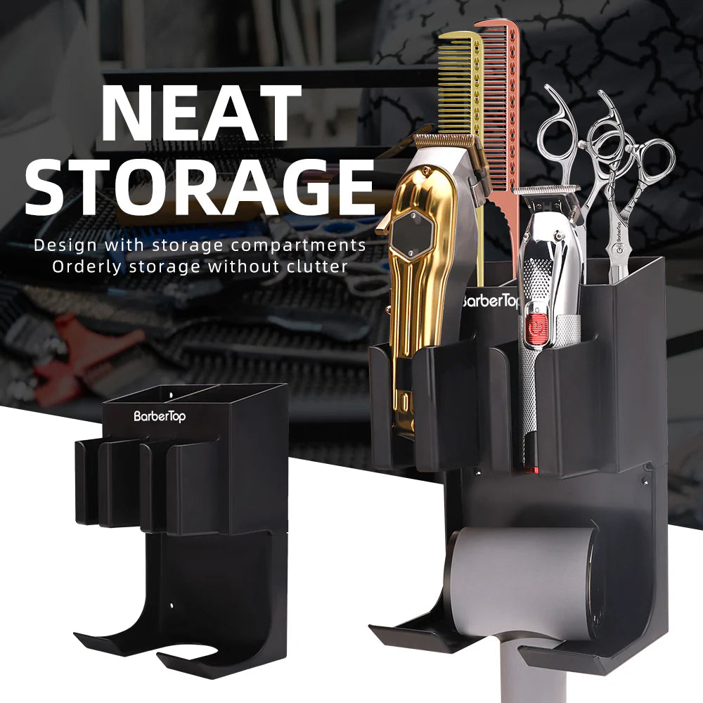 Wall-Mounted Barber Tool Organizer – Storage Rack for Hairdressing Stations