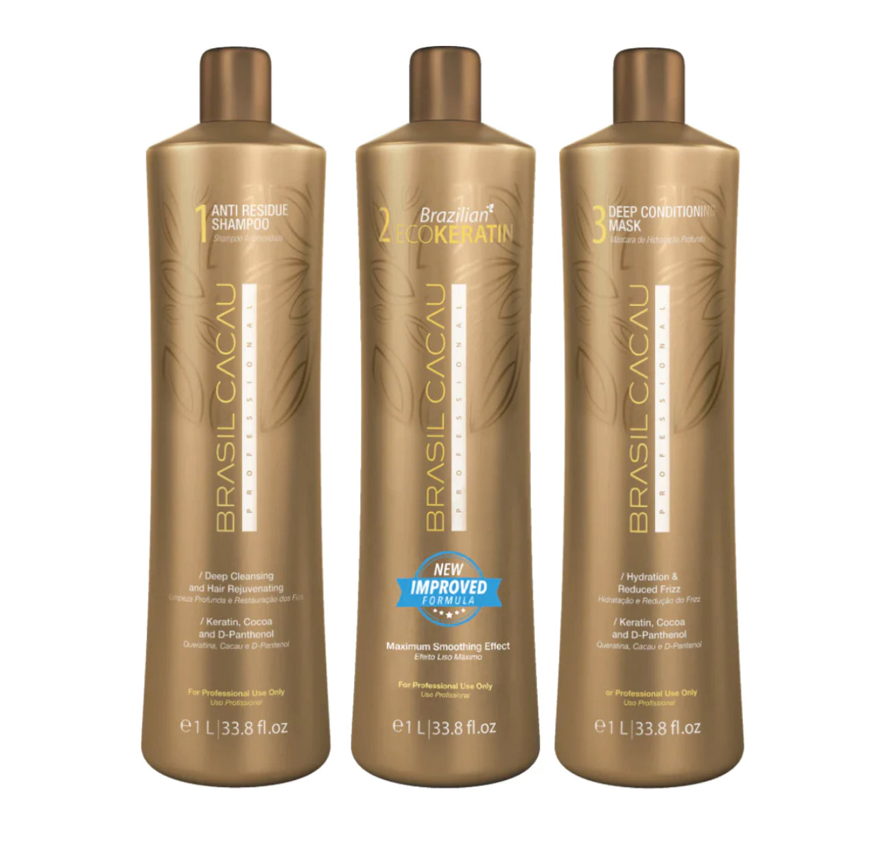 Brasil Cacau Eco keratin Litre Kit - Treatment, Mask & Shampoo