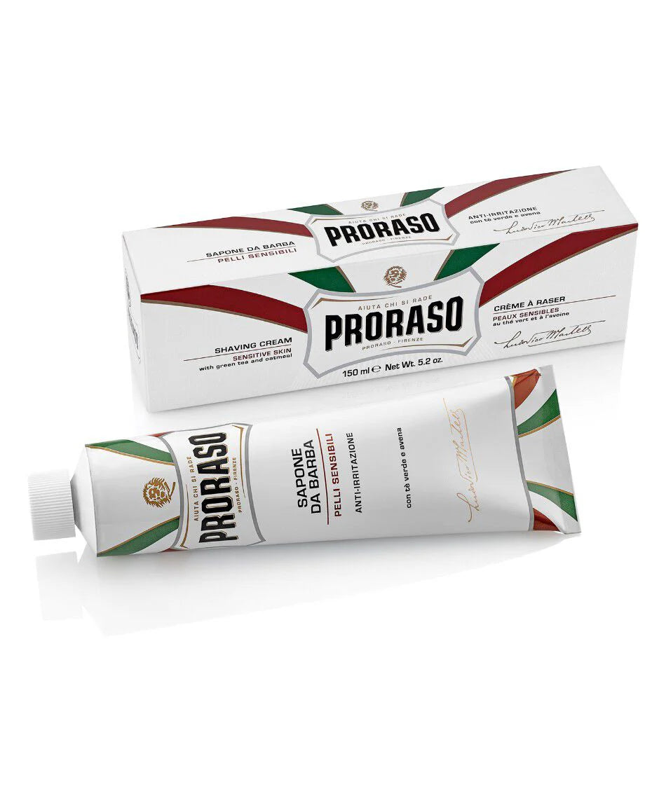 Proraso Green Tea & Oatmeal Sensitive Shaving Cream Tube 150Ml