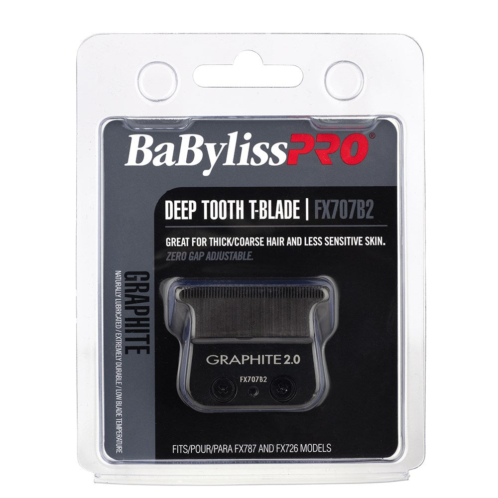 Babyliss Pro Trimmer Blades Graphite T-Blade 2.0Mm Deep Tooth - FX707B2