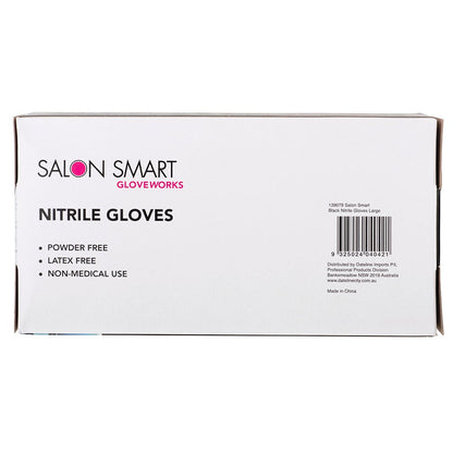 Salon Smart Nitrile Black Gloves Barber Disposable 100pk