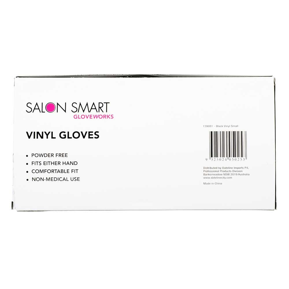 Salon Smart Black Vinyl Barber Disposable Gloves 100pk