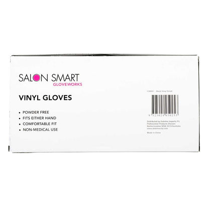 Salon Smart Black Vinyl Barber Disposable Gloves 100pk