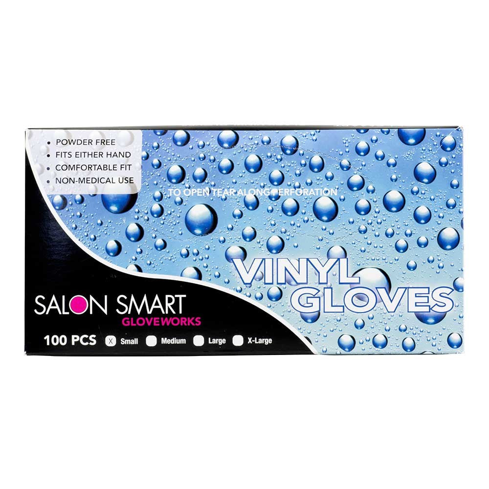 Salon Smart Black Vinyl Barber Disposable Gloves 100pk