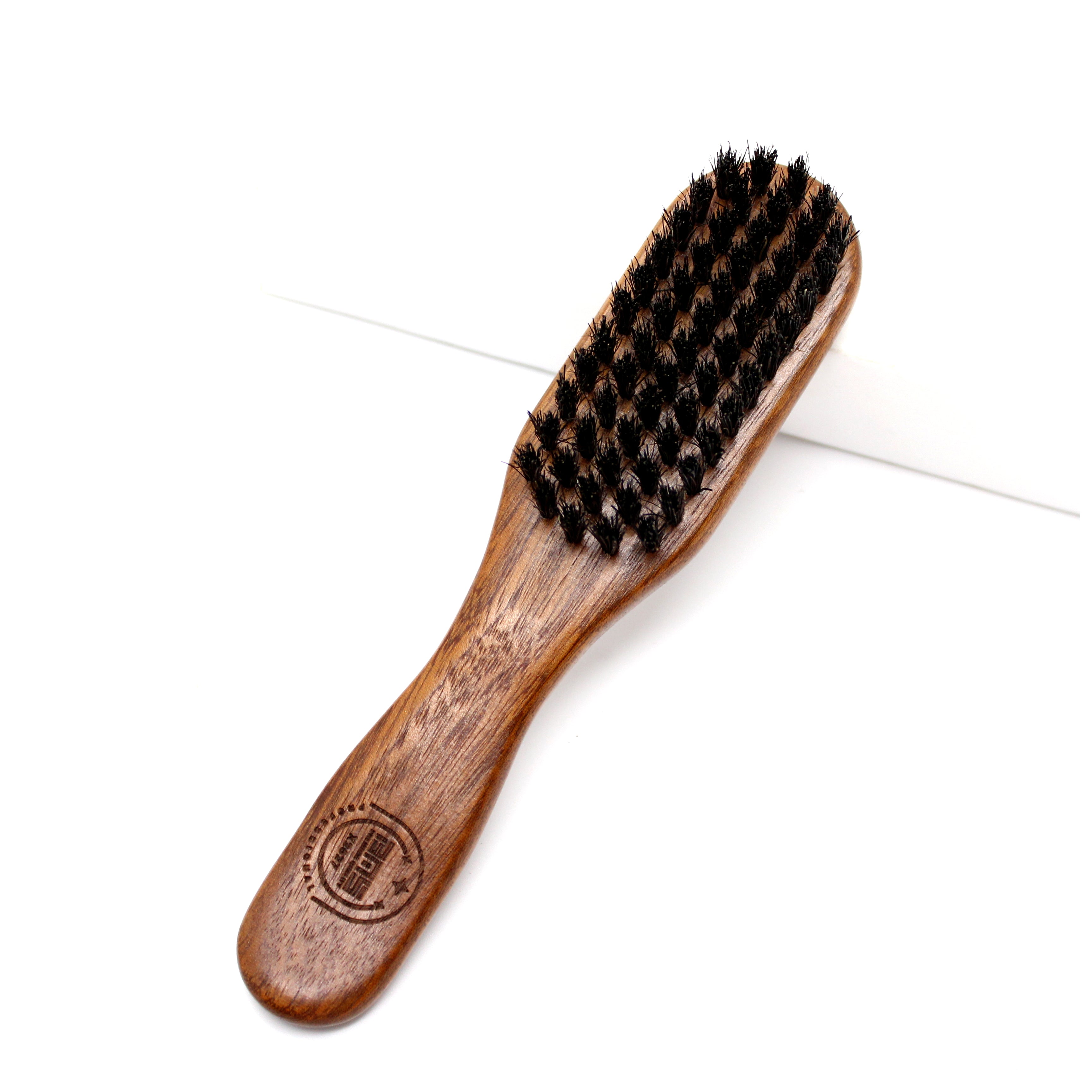 Wooden Barber Fade Brush for hair cutting - Boar Bristle