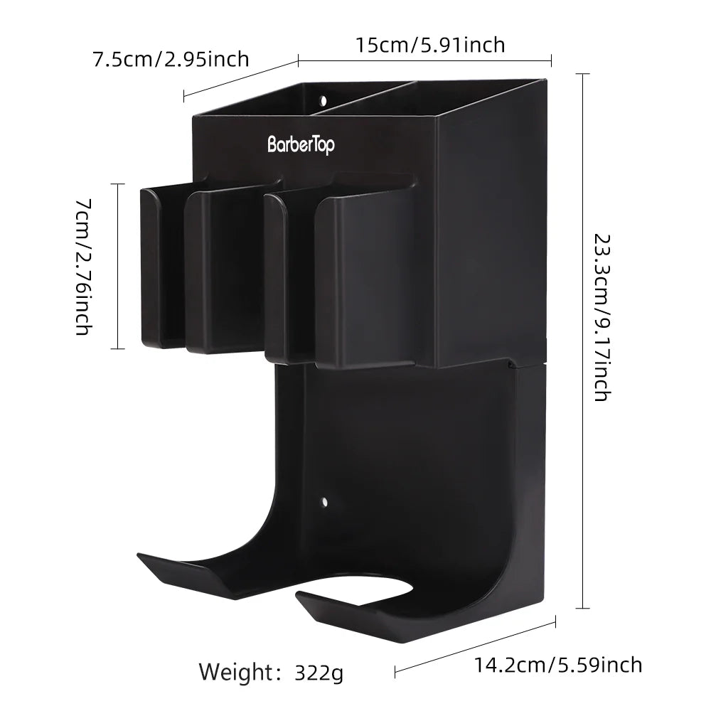 Wall-Mounted Barber Tool Organizer – Storage Rack for Hairdressing Stations