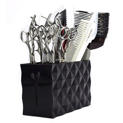 Compartments Hair Cutting Scissors Holder Tools Black and White  - 402