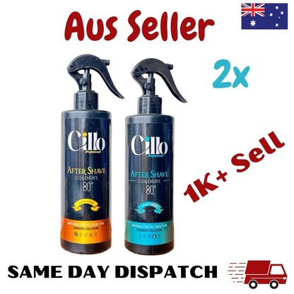 Cillo Aftershave Cologne 2x400ml Gold Spray Blue - Barber Salon After Shave