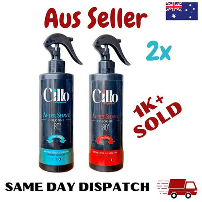 Cillo Aftershave Cologne 2x400ml Blue Dior Spray Fresh Barber Salon After Shave