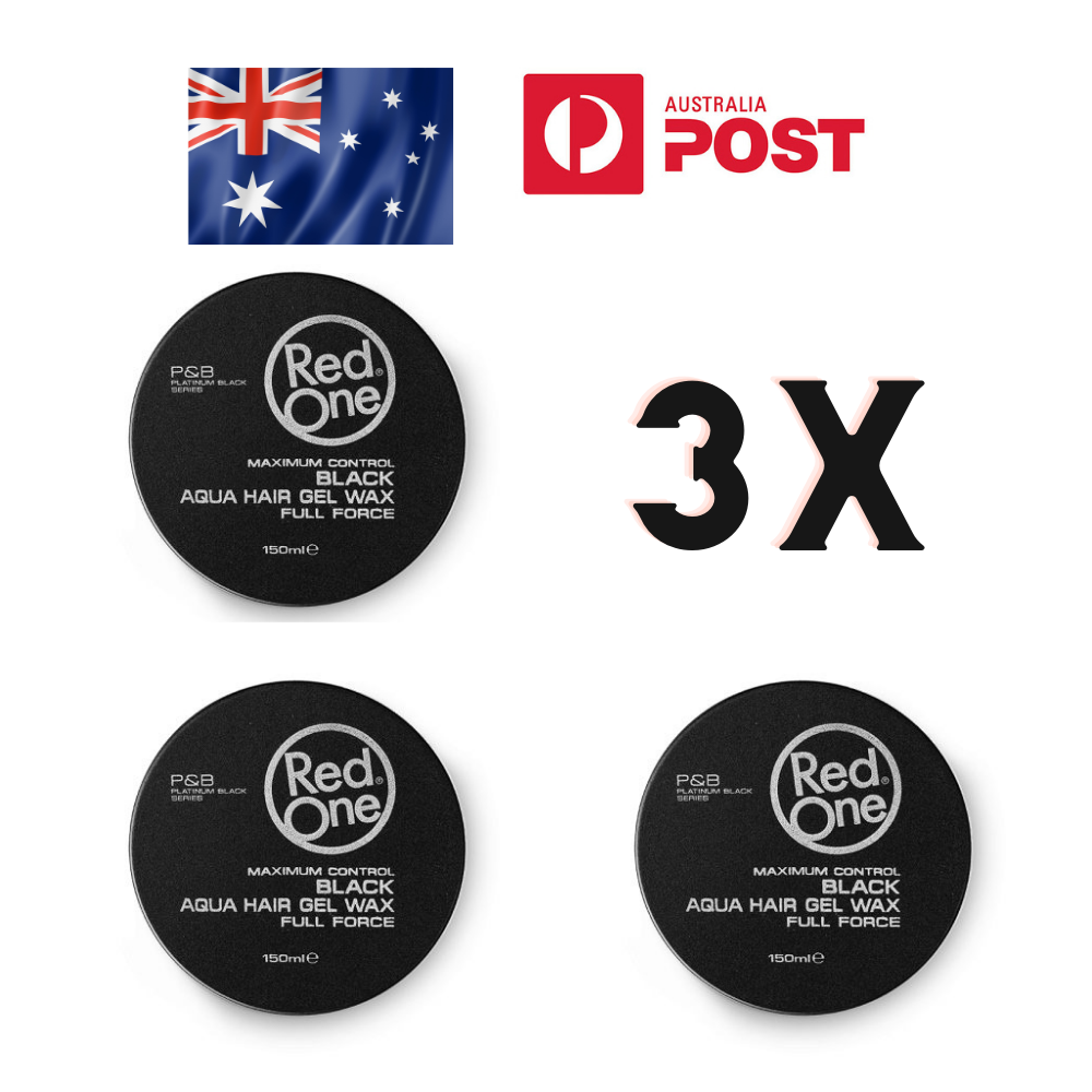 3 x RedOne Black Aqua Hair Styling Wax Full Force | 150 ml | Red One Wax