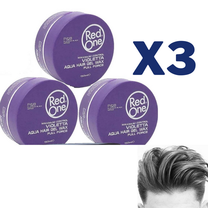 3x RedOne Purple Hair Styling Wax full force Red One 150ml