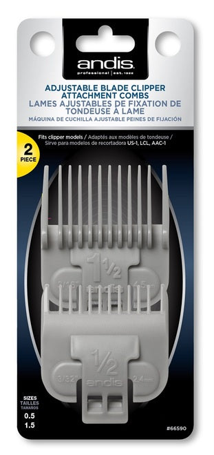 ANDIS Clip on Replacement Clipper comb Set #0.5 & #1.5 - 2pcs