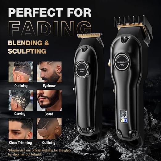 Professional Hair Clippers for Men - Barber Clipper Set with LED Display