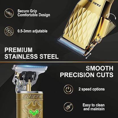 Professional Hair Clippers for Men - Cordless Beard Trimmer for Men