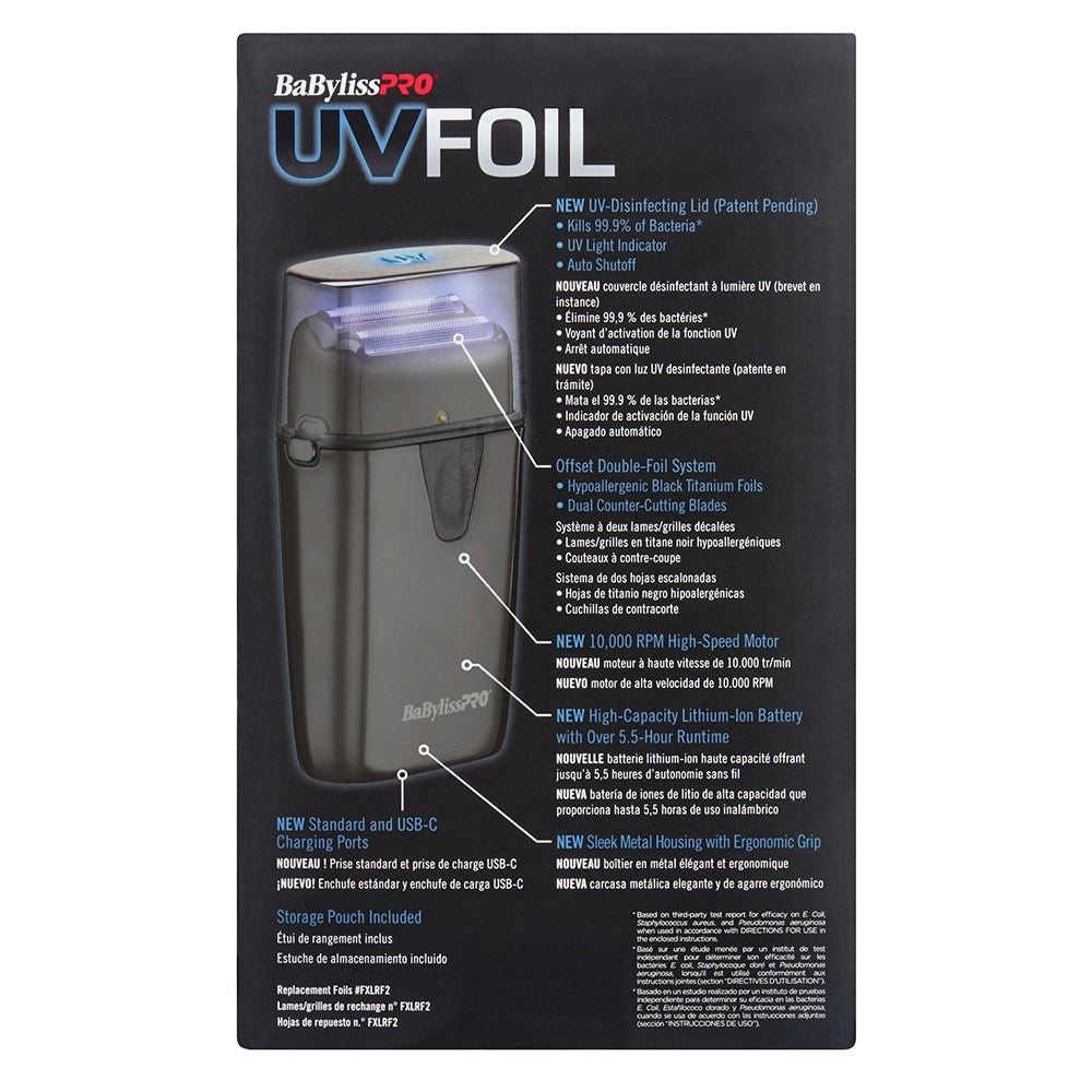 BaBylissPRO UVFoil Electric Shaver Metal Double Foil