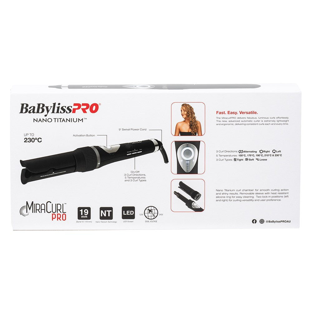 BaBylissPRO MiraCurl PRO 19mm Hair Curling Iron Automatic Curler