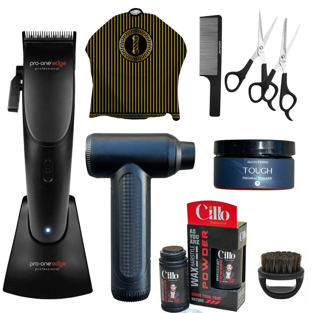 Pro-One Edge Cordless Clipper with Barber Clippers Set