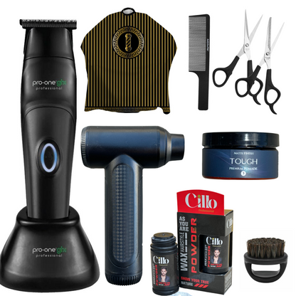 Pro-One GTX Cordless Barber Trimmer Set with Hair Duster Fan