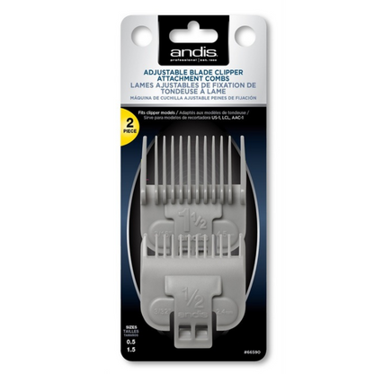 ANDIS Clip on Replacement Clipper comb Set #0.5 & #1.5 - 2pcs