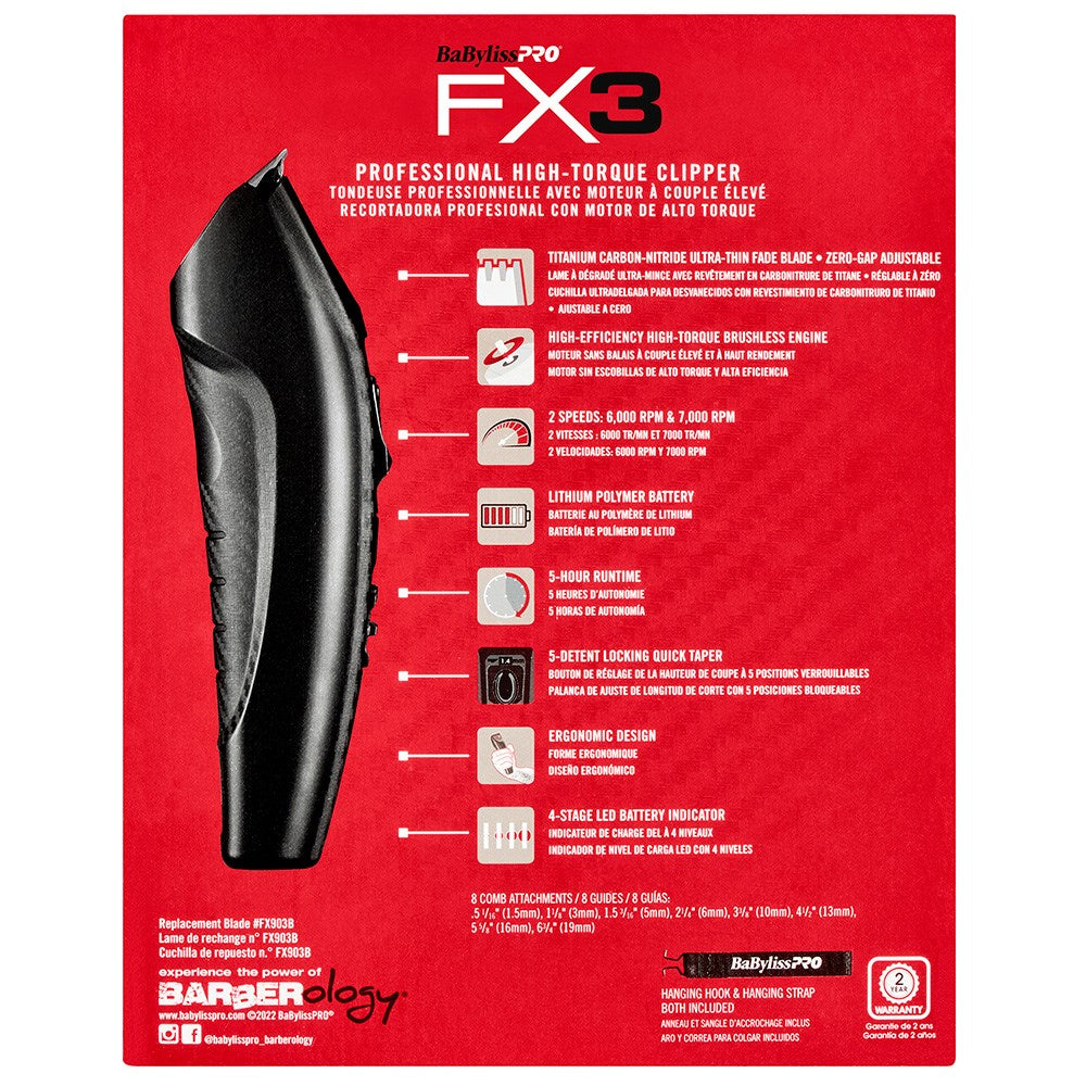 BaBylissPRO FX3 Professional Barber Clippers