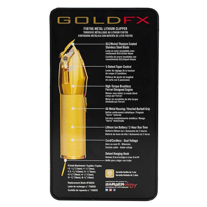 BaByliss PRO Gold FX Lithium Professional Barber Clippers FX 870G