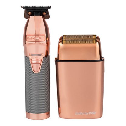 BaBylissPRO Duo Rose Gold Foil Shaver & Barber Trimmer Set