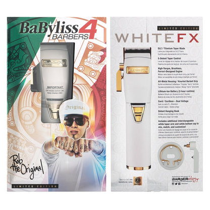 BaBylissPRO WhiteFX Lithium Professional Barber Clippers - White