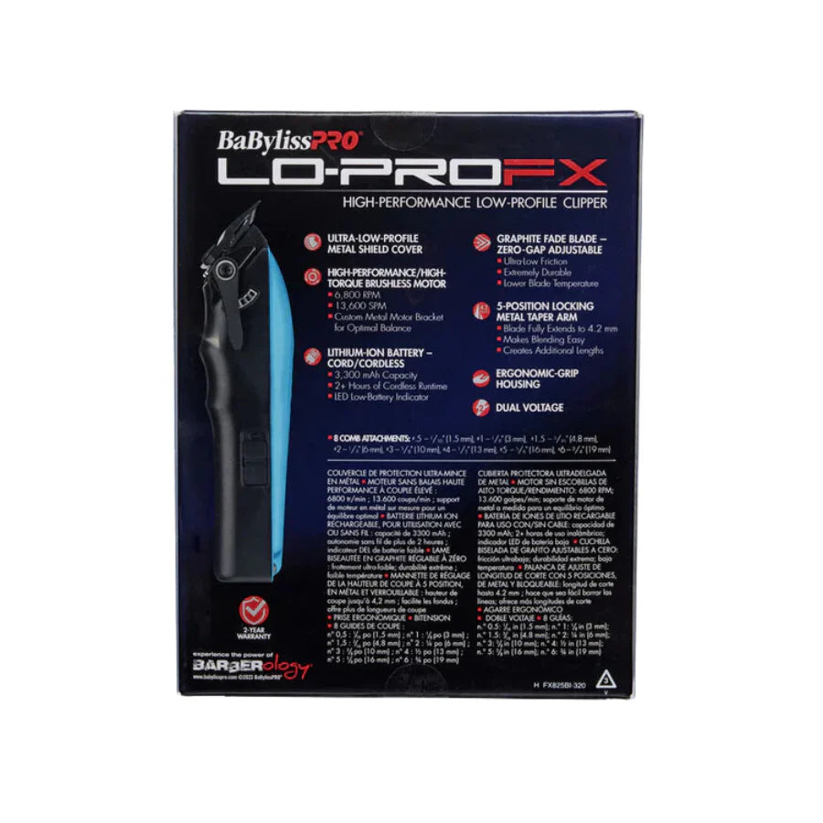 Babyliss PRO LO-PROFX Professional Barber Clippers - Blue