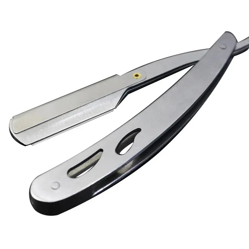 Barber Straight Cut Throat Shaving Razor Sharp Razor - Silver