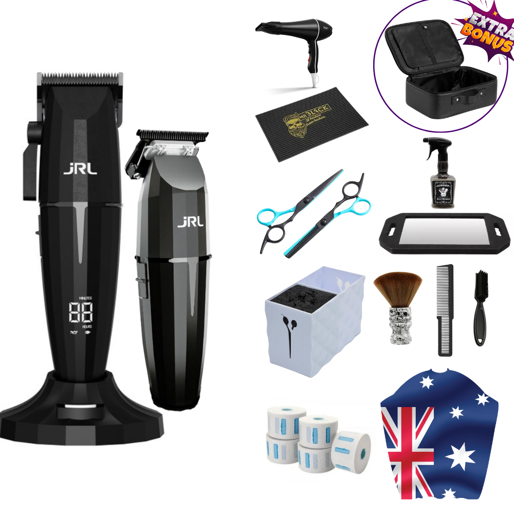 JRL Onyx Clippers & Trimmers Barber Starter Set