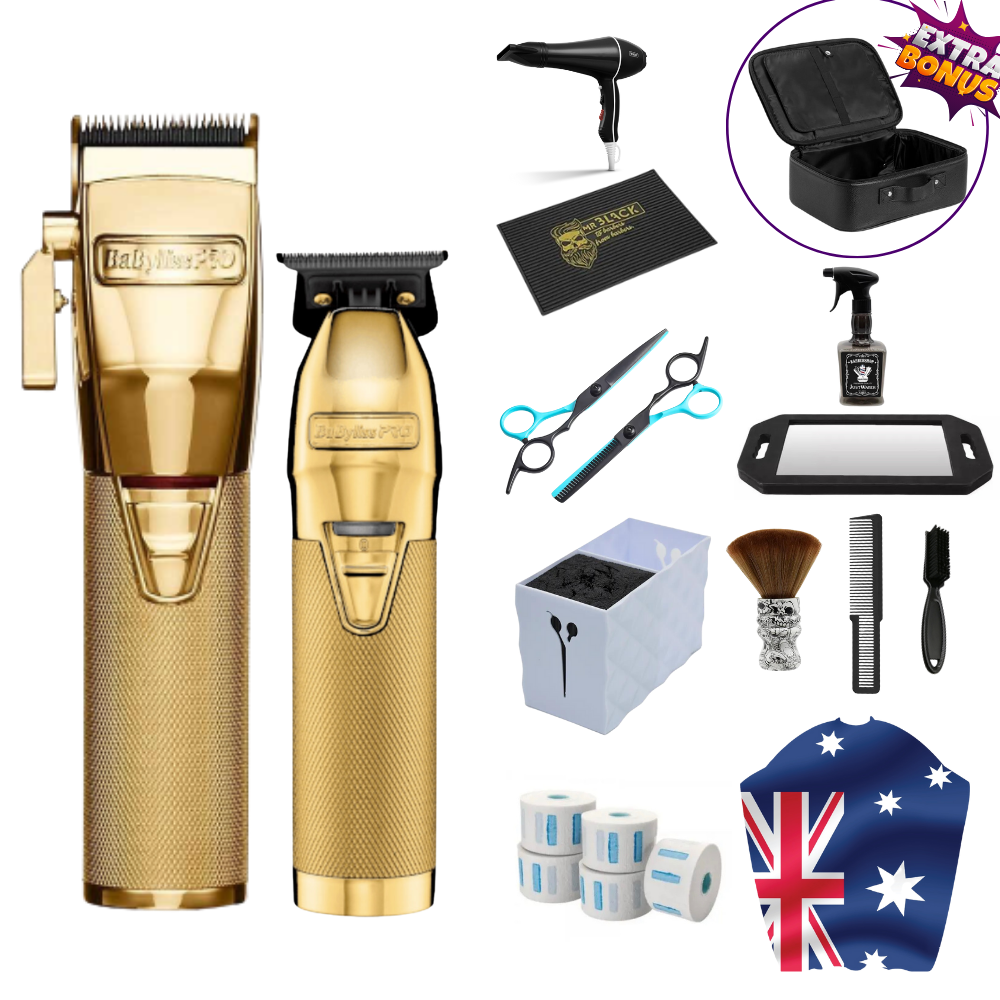 Babyliss Pro GOLD FX Clipper And Trimmer Barber Starter Set