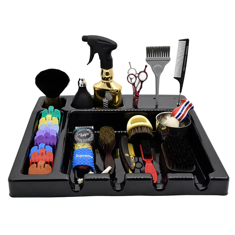 Barber Tools Mat and Supplies Tray - Black