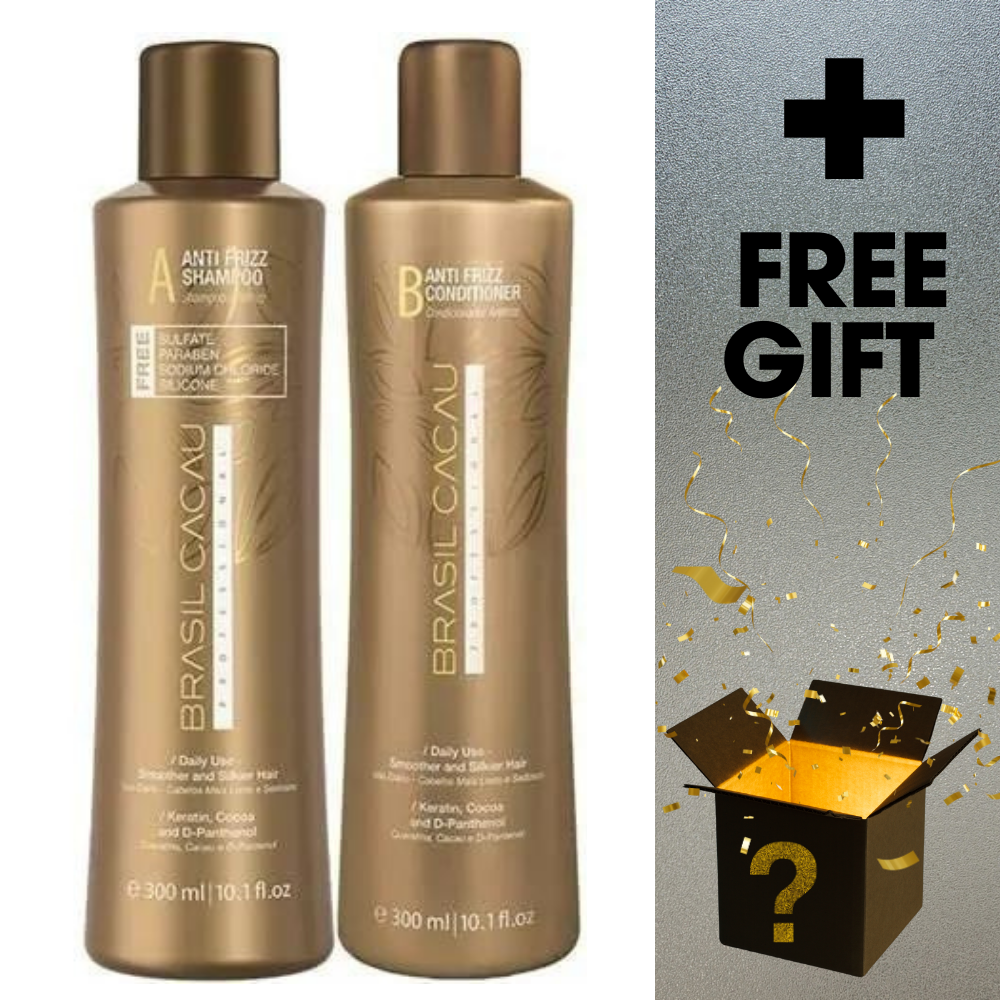 Brasil Cacau Anti Frizz Duo Pack 300ml + Free Hair Products