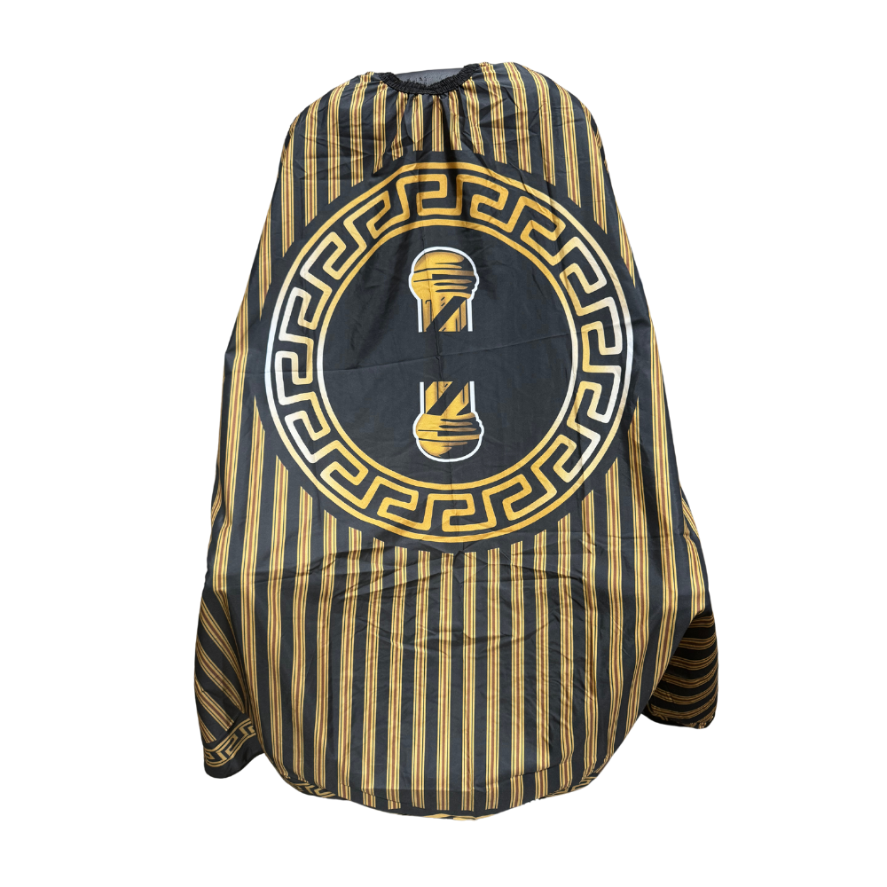 Cillo Customizable Barber Cutting Capes - Gold Pole Design