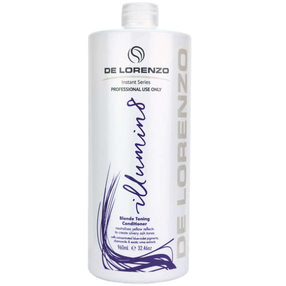 De Lorenzo Illumin8 Blonde Toning Shampoo and conditioner 960ml + FREE PUMP