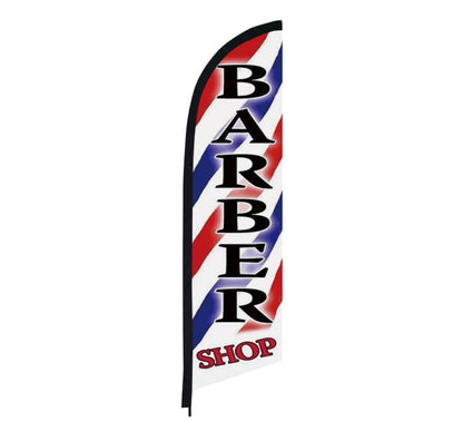 Barber Shop Flag Banner 3.4m Full Set + Bag - Barber Tools