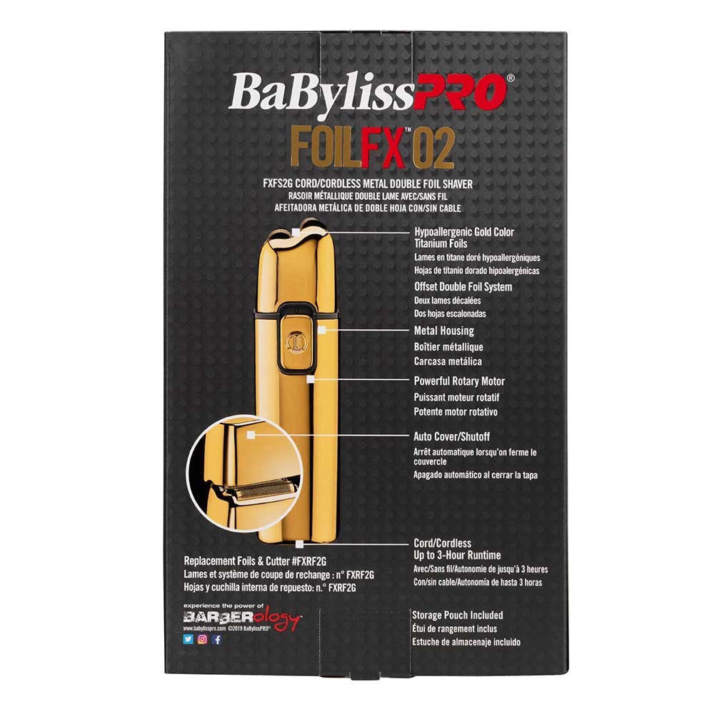 BaBylissPRO Gold Barber Trimmer Set Foil FX02 Double Foil Shaver