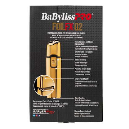 BaBylissPRO Gold Barber Trimmer Set Foil FX02 Double Foil Shaver