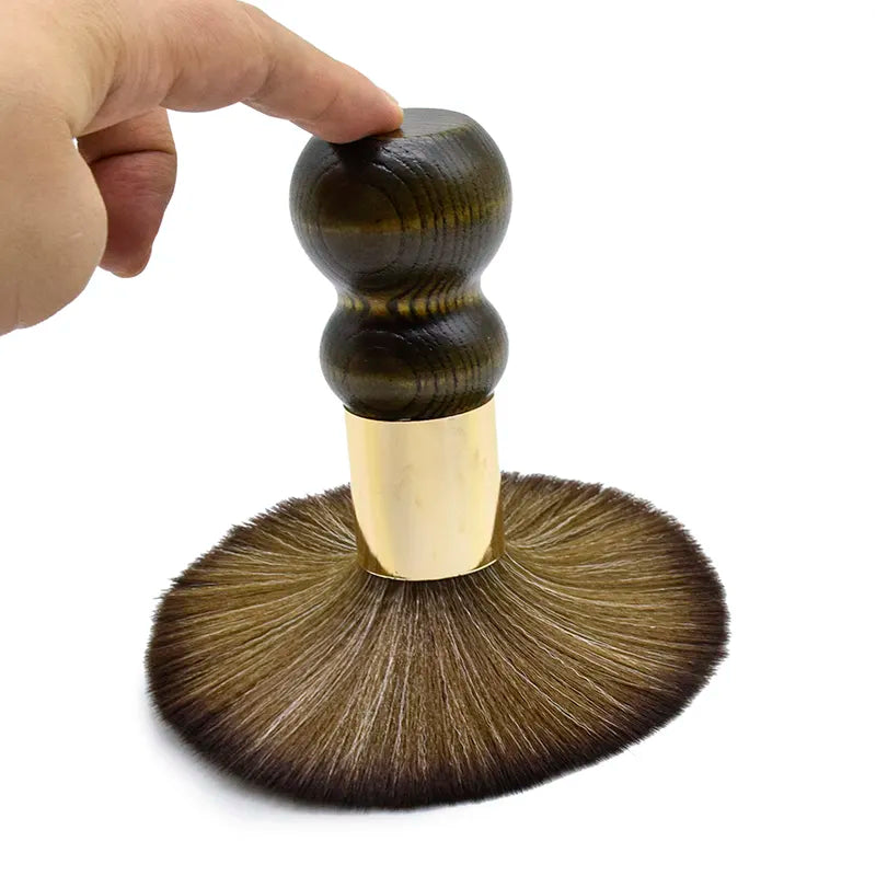 Neck Brush Round Wood Handle With Gold - 510