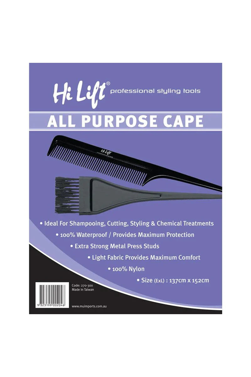 Hi Lift All Purpose Black Cape Barber And Hairdressing Cutting Capes