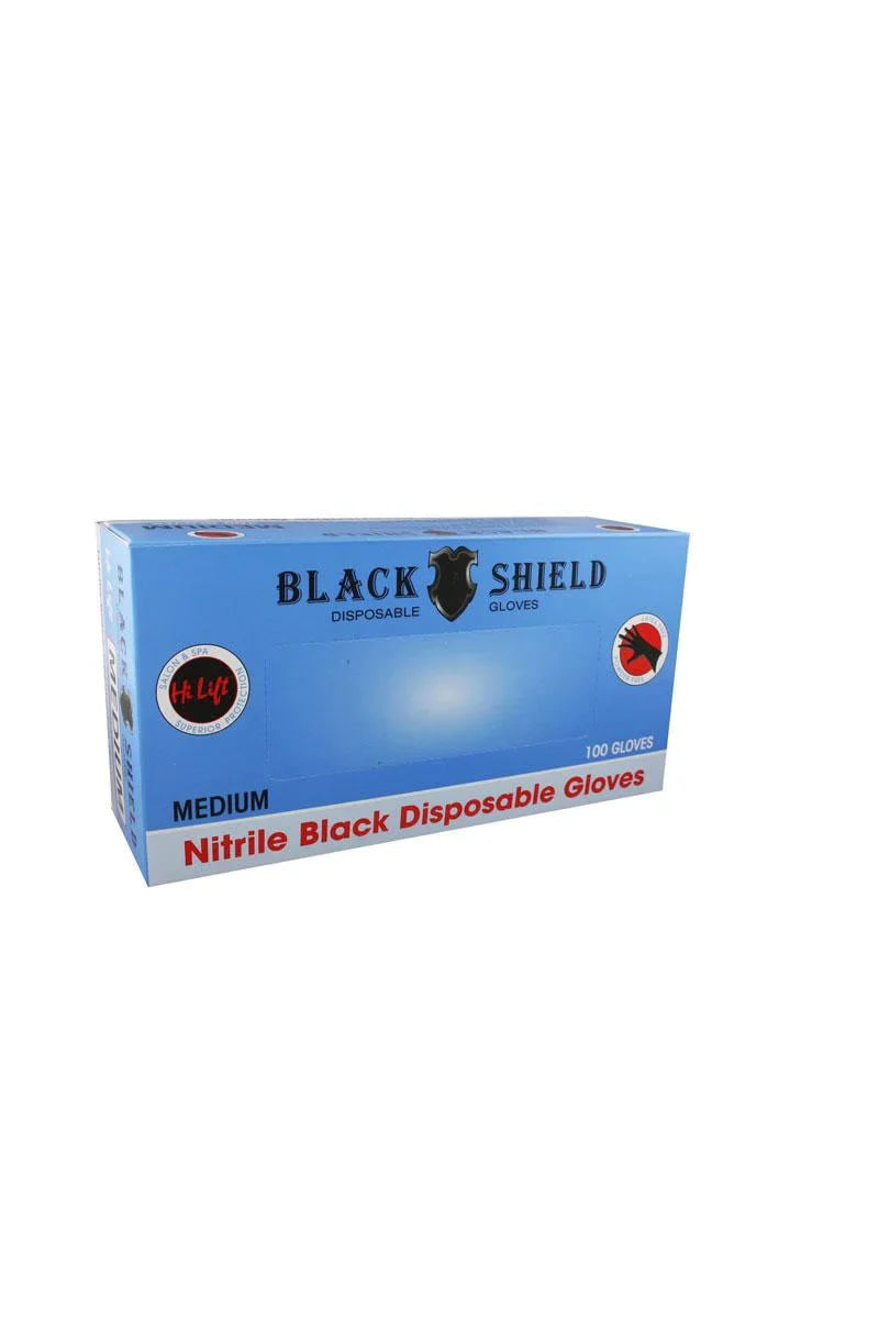 Hi Lift Black Nitrile Shield Disposable Gloves 100 pcs