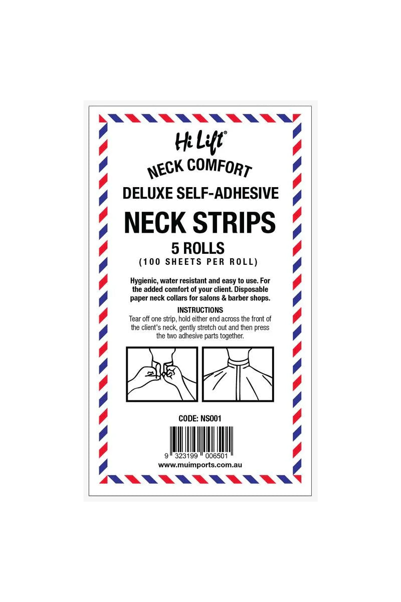 Hi Lift Deluxe Barber Disposable Self Adhesive Neck Strips Paper