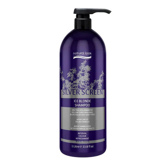 Natural Look Silver Screen Ice Blonde Shampoo 1000 ML Silver & Yellow & Purple Shampoo