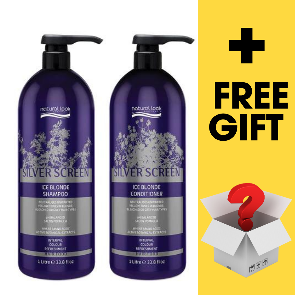 Natural Look Ice Blonde Shampoo & Conditioner 1 L for Blonde Hair + Free Hair Products