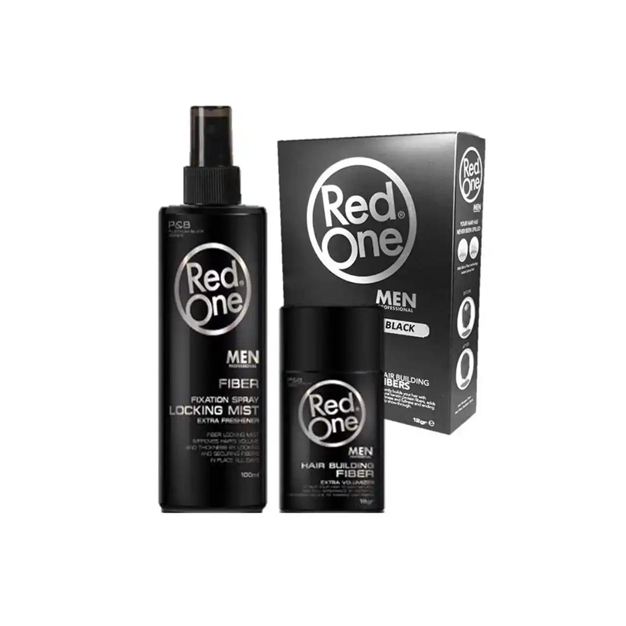 RedOne Black Hair Fiber Set 12 gr + 100 ml Spray