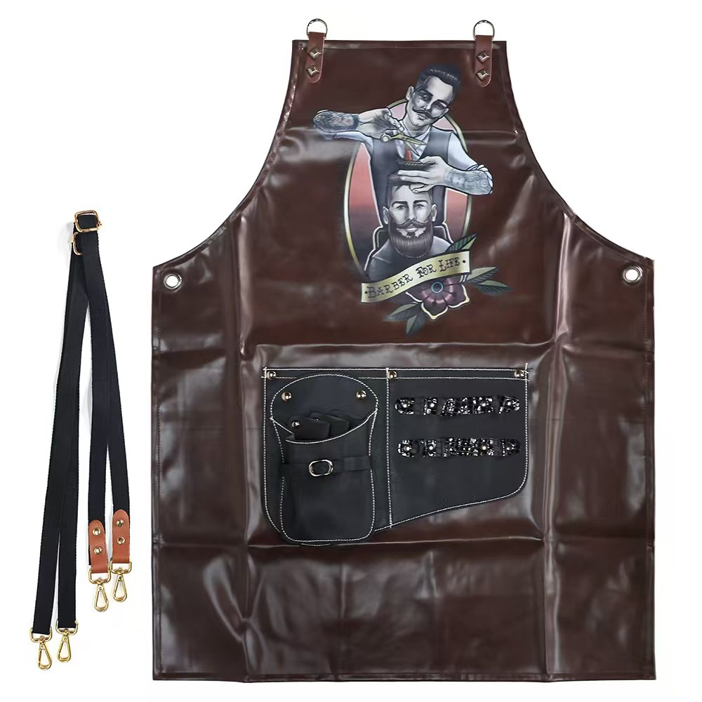 Barber Cutting Apron Leather( Barber for Life) - RO2