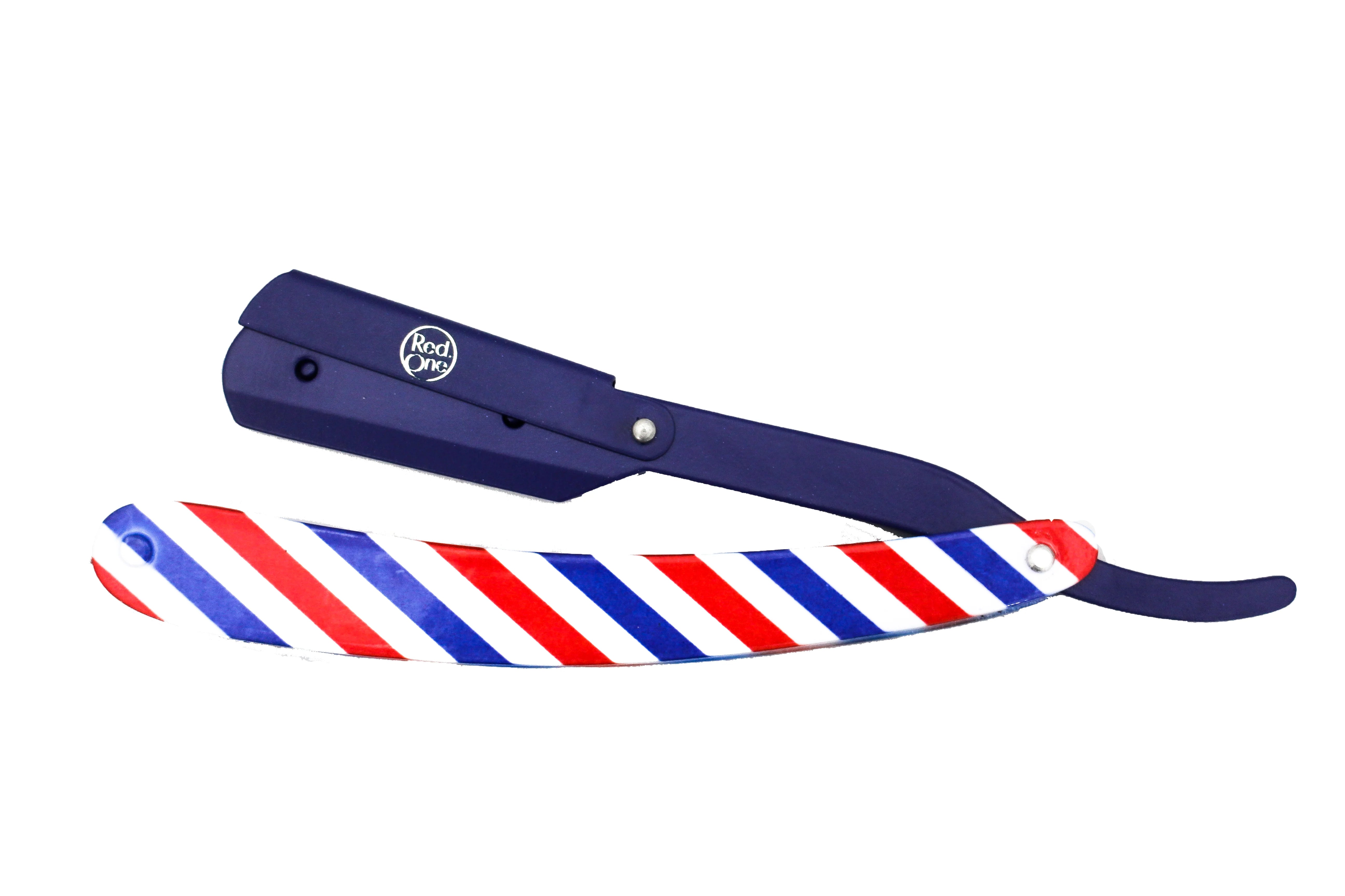 RedOne Straight Cut Throat Shaving Razor Barber Salon Cap (Barber Pole)