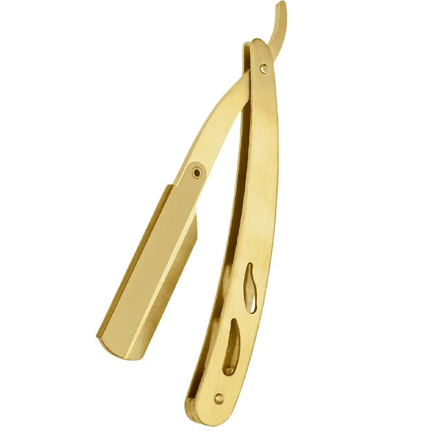 Redone Men Shaving Classic Straight Cut Throat Shaving Razor - Gold