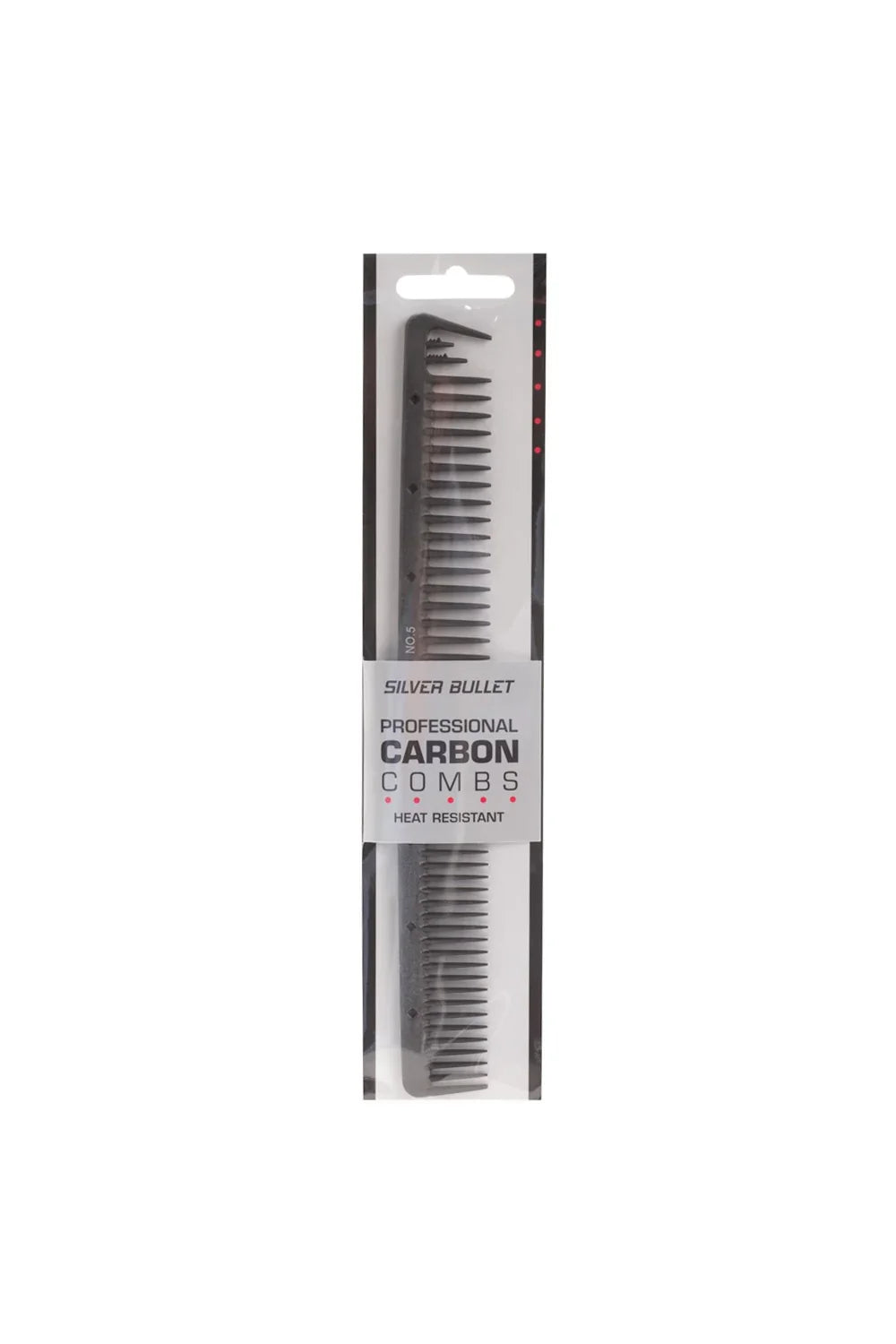 Silver Bullet Professional Carbon Wide Teeth Hair Comb - Anti-Static Styling