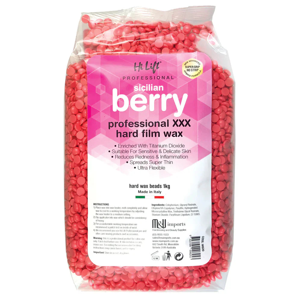 Hi Lift Sicilian Berry Hard Wax - 1kg Waxing Beans Bag